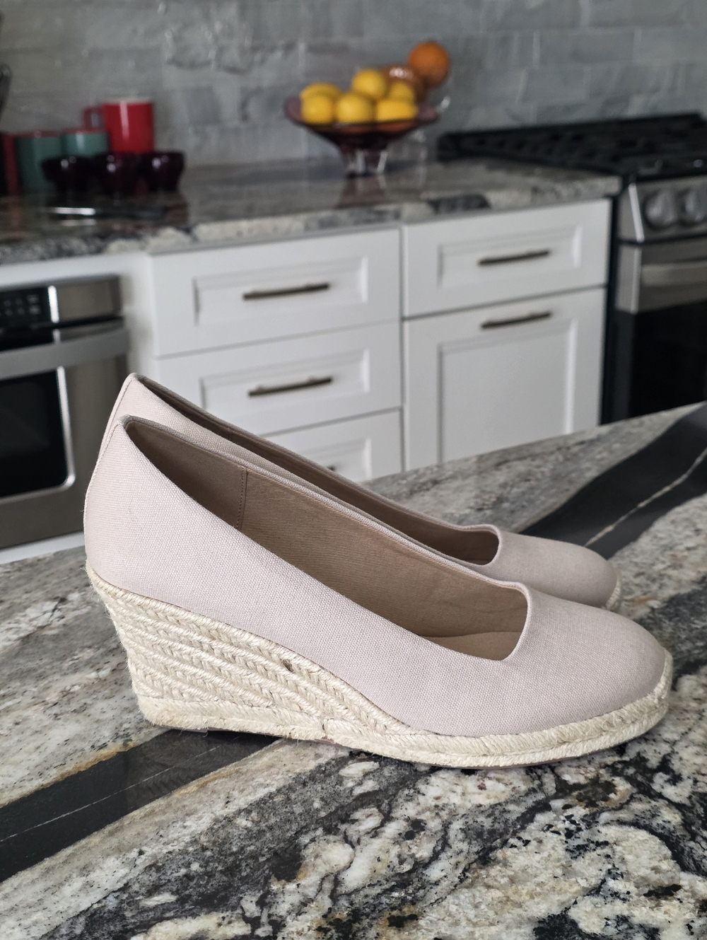 NEW J Crew Tan Jute Wedge Espadrilles Size 9 Heels Neutral Beige